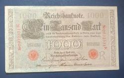 Almanya 1910 1000 Mark Büyük Banknot