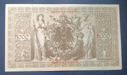 Almanya 1910 1000 Mark Büyük Banknot