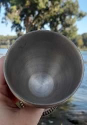 Antika zinn şarap bardağı damgalı kupa