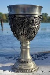 Antika zinn şarap bardağı damgalı kupa