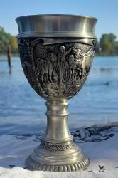 Antika zinn şarap bardağı damgalı kupa