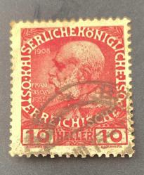 Avusturya Pulu - Österreich Austria Stamp - Postadan Geçmiş Pul Filateli - Damgalı - İMPARATOR FRANZ JOSEPH TEMALI PUL, 10 PARA - YABANCI PULLAR - NOSTALJİK DOĞUM GÜNÜ HEDİYESİ