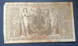 Almanya 1910 1000 Mark Büyük Banknot