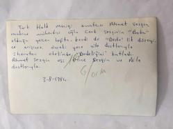 TÜRK HALK MÜZİĞİ SANATÇISI AHMET SEZGİN'İN ORİJİNAL FOTOĞRAFI - 18 x 12 cm EBADINDA - AHMET SEZGİN, EŞİ MİNE SEZGİN, BİR HAFTA ÖNCESİNDE BEBEĞİ OLAN OĞLU CENK SEZGİN ve AİLE DOSTLARI SHERATON OTEL'İNDE BEBEK İÇİN KUTLAMA YAPARLARKEN ÇEKİLMİŞ BİR HATIRA FOTOĞRAFI, 3 AĞUSTOS 1984