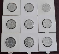 Türkiye Cumhuriyet 1981/1982/1983/1984/1985/1986/1987/1988/1989 10 Lira  1989 Sadece Darphane setinde Bulunur Nadir     6790