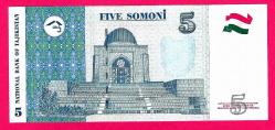 Tajikistan 5 SOMONI 1999 Pick 15 UNC (TK 18 711) ÇİL