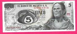 MEXICO 5 PESOS 1972 PICK 62 C UNC (TK 18 706) ÇİL