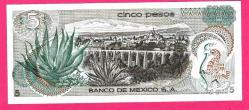 MEXICO 5 PESOS 1972 PICK 62 C UNC (TK 18 706) ÇİL