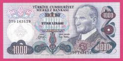 Turkey 1000 Lira PREFIX - D70 - Pick#191 1970 UNC (TK 18 202) ÇİL