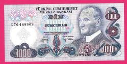 Turkey 1000 Lira PREFIX - D70 - Pick#191 1970 UNC (TK 18 194) ÇİL