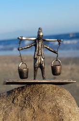 Antika gümüş 835 ayar Kova minyatür biblo Su taşıyıci