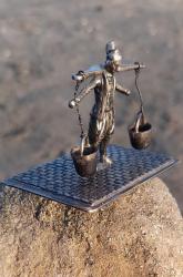 Antika gümüş 835 ayar Kova minyatür biblo Su taşıyıci