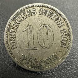 Alman İmparatorluğu 10 Pfennig 1901 A. Almanya