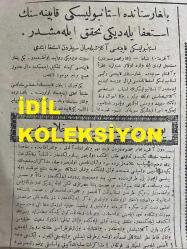 Osmanlıca Yeni Turan Gazetesi, Orijinal Dönem Basım - 11 Şubat 1923 - Sayı: 87 - Hicri: 24 Cemaziyelahir 1341 - Rumi: 11 Şubat 1339 - İstanbul Muhabir-i Mahsusumuzdan: İngilizlerin Çanakkale'deki Kuvvetlerini Takviyeye Başladıklarına Dair Bazı Şayialar Deveran Eylemektedir - Murahhaslar İstanbul'da Cüzi Tevakkuftan Sonra İzmit'te Başkumandanımıza İntizar Eyleyeceklerdir - Adnan Bey'e Yeni Bir Nota Verdiler, Müttefiklerin Garip Bir Tarzda Hareketi - Fransızlar Talebimizi Gayr-ı Dostane Buluyor - İsmet Paşa Hazretleri Yarın İstanbul'a Gelerek Geçeceklerdir - Rus Sefiri Aralof Yoldaş Ve Refikası İktisat Kongresinde Hazır Bulunacaklardır - Bulgaristan'da Kabinenin İstifası - Kavala Üzerine Yunan Sevkiyatı İcra Ediliyor - Amiral Nikolson'un Pek Garip Beyanatı - İktisat Kongresi Münasebetiyle Mütehassısin-i Bahriyeden M. Şefik İmzalı Makale