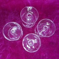 VINTAGE EL KESME DESENLİ 4 ADET KRİSTAL CAM KÜÇÜK KADEH SHOTGLAS