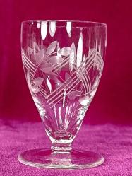 VINTAGE EL KESME DESENLİ 4 ADET KRİSTAL CAM KÜÇÜK KADEH SHOTGLAS