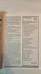 ÇAĞRI KÜLTÜR, SANAT, BİLİM DERGİSİ - HAZİRAN 2000 SAYI: 487 FEYZI HALICI - AZMI AYTAÇ - MONAD BALKAN - TURHAN DOYRAN - FIKRET SEZGİN - FAZIL BAYRAKTAR - FAIKA SARP - NEVIN KORUCUOĞLU - HALIL SOYUER - ABDULLAH SATOĞLU - EDIT TASNADI - A. NECMETTIN ÇANGA - ABDULLAH AKAY - HALISE ÖZTÜRKMEN - HIKMET ÖZDEMİR - HALENUR KOR - YÜKSEL AYVALI - EBRU ÖZTÜRK - AHMET AYBERKİN - BASRI GOCUL - DR. ISMAIL ALI SARAR - MURAT ÖZMEN - HASAN MERCAN - MUZAFFER UYGUNER - M. HALISTIN KUKUL - FARUK ORAY - KAHRAMAN OLGAÇ - ALI KIRCA - AŞIK ŞEREF TAŞLIOVA - AŞIK KUL NURİ - AŞIK PERVANI - AŞIK MEHMET GÜLHANI - LÜTFÜ KILIÇ - RABIA BARIŞ - YÜCEL İPEK - EVA STRITTMATTER BOS VERİN - MEVLÂNA’NIN YAŞAMA SEVİNCİ VE KONYA TURİZMİ - MESNEVİ’DEN YAŞAMA IŞIK - ŞEYH GALİP VE MEVLÂNA’NIN AŞK MİRASI - KONYA’NIN TARİHİ VE SANAT DEĞERLERİ - ÇATALHÖYÜK’TEN MÜZELERE TURİZM KÖPRÜSÜ - STRUGA ŞİİR ŞÖLENİ ŞİİRLERİ - EVA STRITTMATTER’TEN “OHRID AM SEE” - ÇAĞRI’YA ABONE OLUNUZ - TAM TAKIM EKSİKSİZ  32 SAYFA