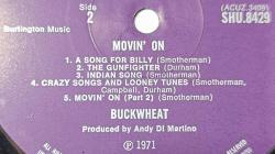 BUCKWHEAT - MOVIN'ON  33'LÜK LP PLAK 10/9,5 KONDİSYONDA