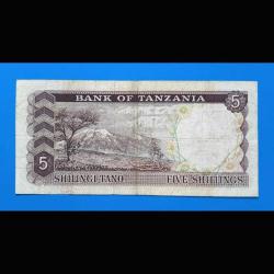 Tanzanya 5 şilin 1966 Çt / P-1; ilk banknot