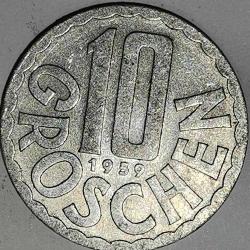 AVUSTURYA 1959   10 GROSCHEN