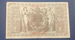 Almanya 1910 1000 Mark Büyük Banknot