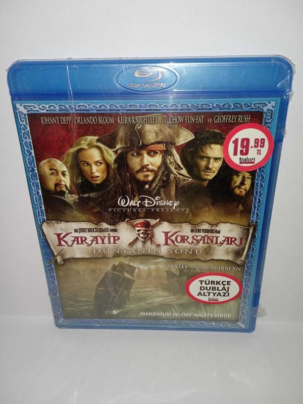 Blu-ray Karayip korsanları 3 Dünyanın Sonu Bluray. Ambalajında