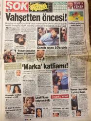 ŞOK GAZETESİ DOĞUM GÜNÜ HEDİYESİ - 20 NİSAN 2007 - TAM TAKIM 12 SAYFADIR -Recep Tayyip Erdoğan-Hilmi Özkök-Tuğba Özay-Hülya Avşar-Levent Mutlu-Burcu Kara-Yavuz Bingöl-Zeynep Mansur-Hüsnü Şenlendirici-Deniz Seki-Emel Sayın-Suada Ambitlon-Tevfik Yener-Burcu Cahide Mazhar Yalçın-Ayla Çolak-Fatma Karabulut-Oksan Bayyazıt-Dr. Alp Sırman-Abdullah Tühan-Murat Arık-Hanımerya Pardelli-Cem Uzun-M. Akif Erdem Erdoğan’ın adayı Özkök-Doğa bu gece televizyonda soyunacak-Kelliğe son-Tamamıyla tanrı vergisi kadınım-Garibana daire müjdesi-2008’de kişi başına gelir 10 bin dolar-Eşek duruşmaya çıktı-Piyasada ahlaklı çiftlerin sayısı beşi geçmiyor-Zeynep Mansur: Medya soytarısı olamam-Hüsnü yasak aşkıyla ABD’ye gidiyor-Hülya benim canımdır-Evli erkekle olmam-Vahşetten öncesi-Marka katliamı-Namus cinayetine 1 yıl 4 ay hapis-Liseli Suna kalpten öldü-Tecavüz infazı-Kötü kızlar çağı başladı-Tüm erkekler beni arzulasın istiyorum-Aptal insan kalmayacak-Sürgünde bir aşk hikayesi-Gariban evlenecek-80 bin kişiye i