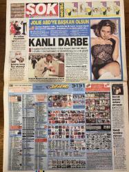 ŞOK GAZETESİ DOĞUM GÜNÜ HEDİYESİ - 25 MART 2005 - TAM TAKIM 12 SAYFADIR -Şebnem-Erdoğan-Polat Alemdar-Ay-Yıldız-İbrahim Tatlıses-Angelina Jolie-Askar Akayev-Yıldıray Baştürk-Ayhan Akman-Ribery-Fabio Capello-Fode Mansare-Tuncay Şanlı-Selçuk-Volkan-Açelya Elmas-Hıncal Uluç-Selim Akbaş-Nilay Akbaş-Mustafa Akbaş-Hamdi Akbaş-Veronica-Daüm-Rıza Çalımbay-Aziz Yıldırım-Mustafa Akbaş-Ayhan Karakuş-Ersin Bulut-Cemil Akkoç Ne yaptın Polat!-Devlet baba çiftliği-Deli dolu bir kızım-İbo: Kadınlar beni çok sever-Bütün ailesini katletti-Bahar geliyor ısı 8 derece artacak-Bu yaz bol bol çilek yiyeceğiz-Komşudan Ay-Yıldız’a saygı-Jolie ABD’ye başkan olsun-Kanlı darbe-Bacak bacak üstüne atmayın-Kendi kendine yanıyor-Kozumuz Yıldıray-Ayhan göreve hazır-Ümitlerimiz tükenmesin-Patron aranıyor-Fenerbahçe’ye sürpriz isim-Sevgililerini internetten seçiyorlar-Hastalığı nüksetti-Cinnet!-Bilezikleri için kızını öldürdü-Dünyanın en ünlü dergilerine kapak olan Veronica çok özel pozlarıyla yarın SOK’ta Arka Duvar ka