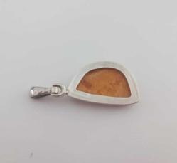 Vintage 925 Gümüş ve Hakiki Baltık Kehribar Kolye Ucu Özel Yapım 2