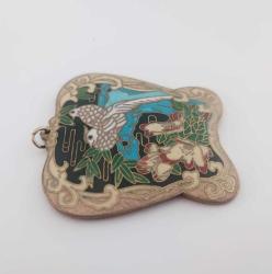 Antika Cloisonne Mineli Kolye ucu Şans Tılsımı Çin