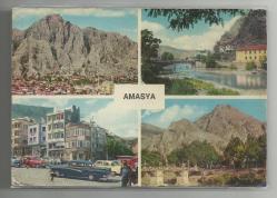 4 GÜZEL GÖRÜNTÜLÜ AMASYA ŞEHRİ ESKİ DÖNEM KARTPOSTALI...