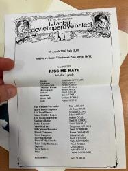 İstanbul Devlet Opera ve Balesi 2002 Kiss me Kate Müzikali Cole Porter Synopsis Kitapçık