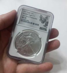 2021 Eagle 1 DOLAR Heraldic Eagle T-1 Last Day Of Production MS70 Amerika 1 Dolar
