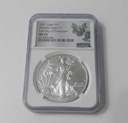 2021 Eagle 1 DOLAR Heraldic Eagle T-1 Last Day Of Production MS70 Amerika 1 Dolar