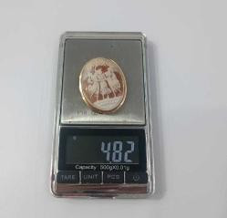 Vintage 14 Ayar Altın Hakiki Shell Cameo Three Graces  Kolye Ucu Broş MİLOR  İtalya