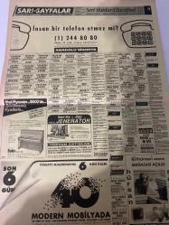 SABAH İSTANBUL Sarı sayfalar seri ilan GAZETESİ SABAH İSTANBUL DOĞUM GÜNÜ GAZETESİ - 15 HAZİRAN 1992 - Can tekstil Sanayi ve ticaret-Pierre-yaşam hastanesi-mert oto elektrik-ruşen ticaret-Opel-Delta-Uludağ-Seda-duru-Ayhanlar Yol-Star duş-süperstar jeneratör-gözel-Hürsan sauna-barocco-