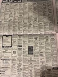 SABAH İSTANBUL sarı sayfalar seri ilan GAZETESİ SABAH İSTANBUL DOĞUM GÜNÜ GAZETESİ - 22 TEMMUZ 1992 - Gürdal-banko teks Sanayi ticaret limited Şirketi-MODEF tekstil-Urban-otel Palais-Mazda-huyundaı karoto-Motorola-Pekin iletişim hizmetleri-simge-erpaş.Ş.-Ercan otomotiv-brother-Derko-adayla-insan-Ahsapsan-bayvadağoğlu-karadağ-Star duş-Sümer madencilik-Tutkunlar Çelikkapı-Nutrasweet-Özkartal Sürücü kursu-yıltaş ısı tesisat pazarlama-mikro jaluzi merkezi-taşar sürücü kursu-duru sürücü kursu