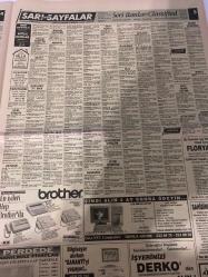 SABAH İSTANBUL sarı sayfalar seri ilan GAZETESİ SABAH İSTANBUL DOĞUM GÜNÜ GAZETESİ - 22 TEMMUZ 1992 - Gürdal-banko teks Sanayi ticaret limited Şirketi-MODEF tekstil-Urban-otel Palais-Mazda-huyundaı karoto-Motorola-Pekin iletişim hizmetleri-simge-erpaş.Ş.-Ercan otomotiv-brother-Derko-adayla-insan-Ahsapsan-bayvadağoğlu-karadağ-Star duş-Sümer madencilik-Tutkunlar Çelikkapı-Nutrasweet-Özkartal Sürücü kursu-yıltaş ısı tesisat pazarlama-mikro jaluzi merkezi-taşar sürücü kursu-duru sürücü kursu