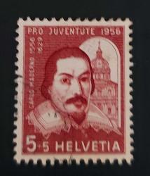 İsviçre 1956 - Cocuk Esirgeme- posta yardım pulu- damgalı