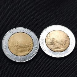 İtalya 2 farklı tarih 500 Lire lot