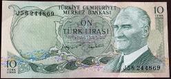 Türkiye Cumhuriyeti  6. Emisyon 2. Tertip 10 Lira J58 244869  ÇİL