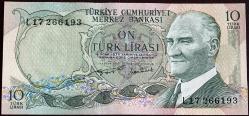 Türkiye Cumhuriyeti  6. Emisyon 2. Tertip 10 Lira L17 266193 ÇİL