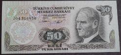 Türkiye Cumhuriyeti  6. Emisyon 2. Tertip 50 Lira I83 080864 Çil