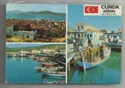 AYVALIK CUNDA ADASI ÜÇ AYRI GÖRÜNÜM ESKİ KARTPOSTAL...