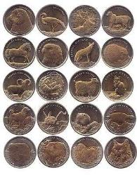 DARPHANE BİMETAL HAYVANLI PARALAR SERİSİ TAM TAKIM ÇİL