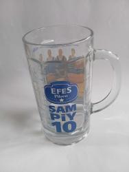 Efes Pilsen kulplu bira bardağı.0.7 lt 2002-3 döneme basketbol sampiyon takimi