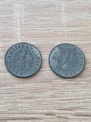 Almanya – Deutsches Reich – 10 Reichspfennig (Zinc) – 2’li Savaş Dönemi Lotu (1940-B & 1941-A)