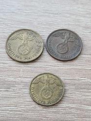 Almanya – Deutsches Reich – 2 / 5 / 10 Reichspfennig – 3’lü Lot (1937–1940) – Berlin & Münih Darphaneleri
