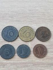 Almanya – Deutsches Reich – 1/2/5/10 Reichspfennig – 6’lı Karışık Lot (1938–1942) – A, B, D, F Darphaneleri