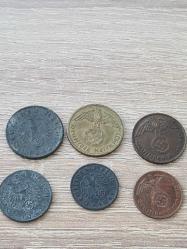 Almanya – Deutsches Reich – 1/2/5/10 Reichspfennig – 6’lı Karışık Lot (1938–1942) – A, B, D, F Darphaneleri